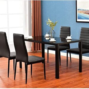 Modern Dining Table Set Dining Room Table Set for Small Spaces Kitchen Table and Chairs 5 Piece Kitchen Table Set Table with Chairs Home Furniture ，Black