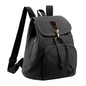 eshow canvas backpack purse for women canvas school backpacks small casual daypack for men women anti-theft work daily girls