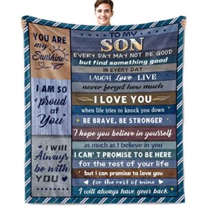 tsefiwo to my son blanket son gifts from mom gifts for son from mom dad happy birthday gifts for son graduation gifts for son, gifts for father’s day blanket 60×50 inch