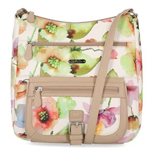 multisac flare womens crossbody bag shoulder purse, mellow floral