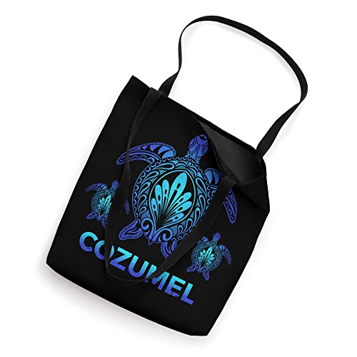 Vintage Cozumel Mexico Ocean Blue Sea Turtle Souvenirs Tote Bag