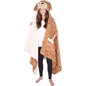 cozy critter wrap blanket for adult|cute animal designs |super soft and warm| oversized blanket – critter wrap puppy