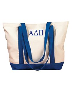 natural royal canvas tote bag for alpha delta pi
