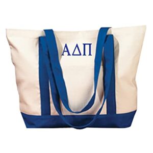 Natural Royal Canvas Tote Bag for Alpha Delta Pi