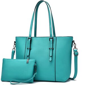 women purses and handbags tote shoulder bag top handle satchel bags for ladies purse set (z teal)