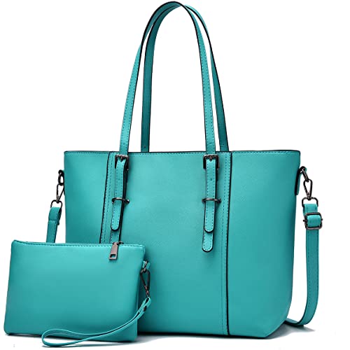 Women Purses and Handbags Tote Shoulder Bag Top Handle Satchel Bags for Ladies Purse Set (Z Teal)