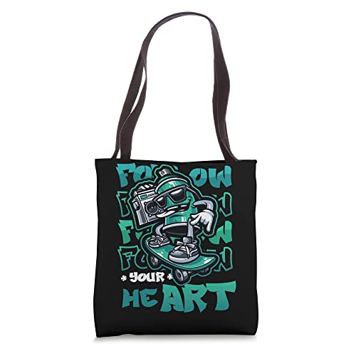 Follow Yout Heart Ghetto Graffiti Sprayer Tote Bag