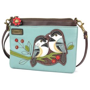 chala mini crossbody/purse with convertible strap stylish, compact, versatile – chickadee – blue