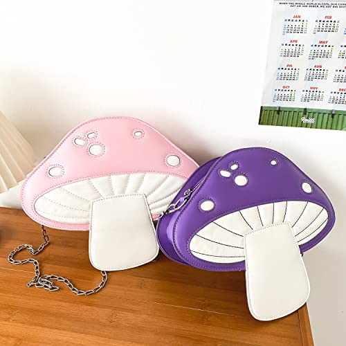 LUI SUI Women Unique Cute Mushroom Shaped Crossbody Purse Bags Small Shoulder Bags for Teen Girls