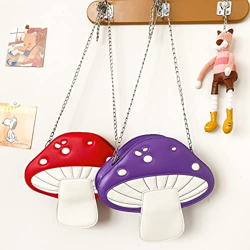 LUI SUI Women Unique Cute Mushroom Shaped Crossbody Purse Bags Small Shoulder Bags for Teen Girls