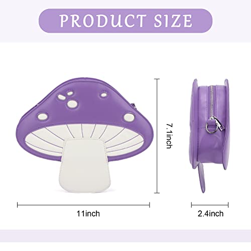 LUI SUI Women Unique Cute Mushroom Shaped Crossbody Purse Bags Small Shoulder Bags for Teen Girls