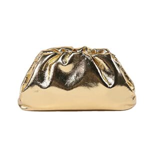 bisadon dumpling pouch crossbody bag for women soft clutch purse ruched shoulder bag fashion evening bag gold small