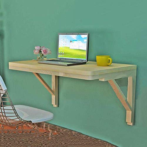 PIBM Stylish Simplicity Shelf Wall Mounted Floating Rack Table Laptop Stand Desk Solid Wood Simple Rounded Corners Save Space Easy to Clean,10 Sizes, a ,