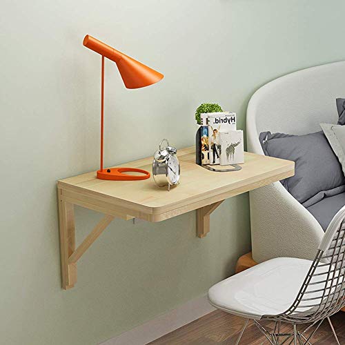 PIBM Stylish Simplicity Shelf Wall Mounted Floating Rack Table Laptop Stand Desk Solid Wood Simple Rounded Corners Save Space Easy to Clean,10 Sizes, a ,