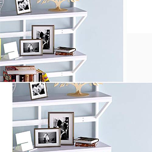 PIBM Stylish Simplicity Shelf Wall Mounted Floating Rack Wooden Metal Shelves Storage Living Room Background Wall,4 Colors Avaliable,60X30X21.5Cm, 4#