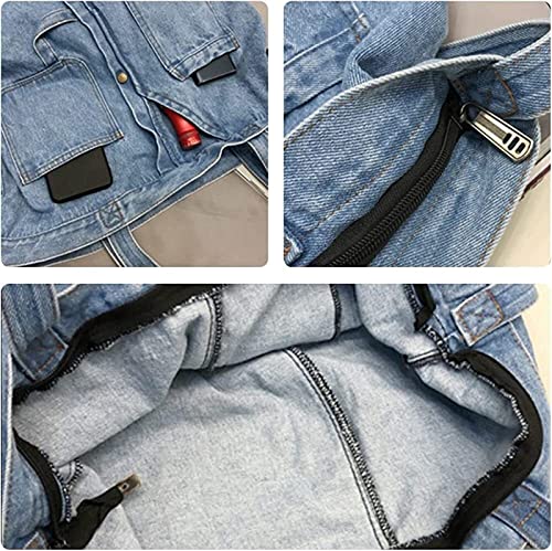 Aetygh Denim Messenger Bag Shoulder Bag, Casual Tote Travel Bag Multi Pockets Adjustable Shoulder Strap