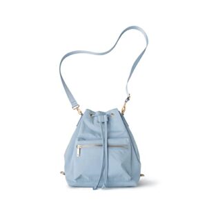 kedzie aries convertible bucket bag 3-way backpack crossbody strap purse for women – sky blue