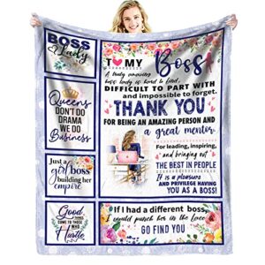 Boss Lady Gifts for Women - Mothers Day Boss Gifts for Women - Great Gifts for Female Boss for Boss Day - Boss Birthday Gifts for Women - Girl Boss Appreciation Gifts Throw Blanket 60 x 50 Inch