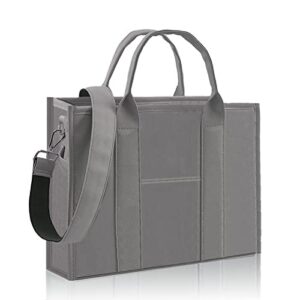tote bag for women, leather crossbody bag, handbag for travel, school and party(grey medium)