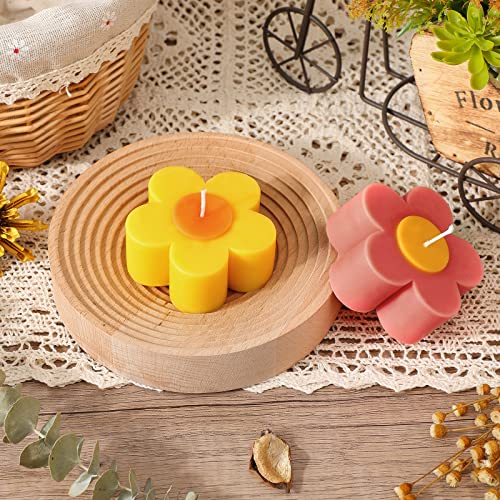 2 Pieces Aesthetic Candles Flower Shaped Candles Daisy Shaped Decorative Danish Pastel Room Decor Cute Fun Candles Soy Wax Scented Candle Pink Candles Art for Home Decor Christmas Birthday Gift