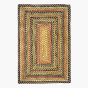 braided-rugs country&primitive reversible jute braided rug, timber trail gold, beige&red 27×45 rect, suitable for kitchen, living room, bedroom, area rug, colorful jute braided rug for entryway.