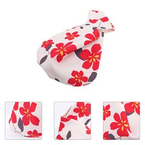 Amosfun Japanese Style Storage Bag Hand Bag Japanese Pattern Wrist Bag Sleeve Knot Pouch Portable Purse Canvas Tote Bag