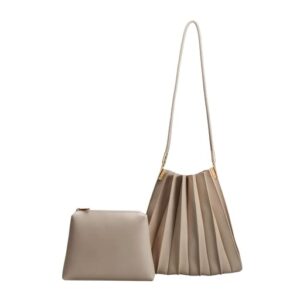 melie bianco carrie bag – luxury faux leather shoulder bag – vegan purse with matching pouch – 100% cruelty-free fabric – bone