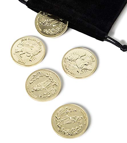 MAYLORCOS Gold Plated Coin for Decoration or Role Play 5pcs (One Size)