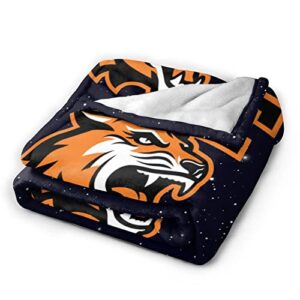 Rochester Institute of Technology Logo Fleece Blanket, Very Soft Microfiber Flannel Blanket for Couch Warm and Cozy for All Seasons