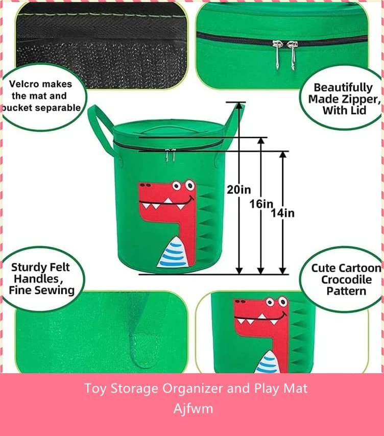 Toy Storage Organizer and Play Mat,Cartoon Storage Bucket Clothes Storage Basket Dirty Clothes Basket Children'S Toy Storage Basket