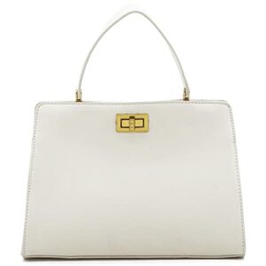 like dreams classic vintage vegan leather satchel for women removable strap everyday handbag purse (ivory)