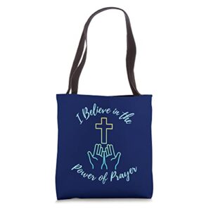 power of prayer christian faith & cross religious tote bag