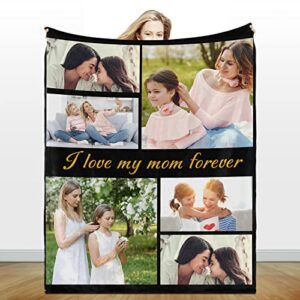 livole custom blanket customized blankets with photos and text personalized pictures throw blanket gifts flannel blanket for baby boyfriend mom dad christmas birthday (6-photo, 30 * 40in)