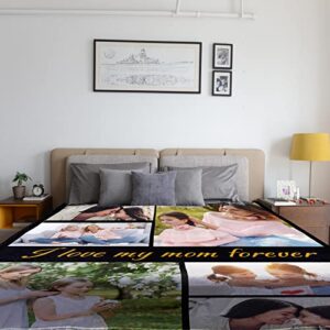 Livole Custom Blanket Customized Blankets with Photos and Text Personalized Pictures Throw Blanket Gifts Flannel Blanket for Baby Boyfriend Mom Dad Christmas Birthday (6-Photo, 30 * 40in)