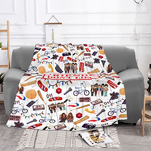 NEDOIAA Friends Blanket Flannel Throw Soft Lightweight Blankets for Men Women Boys Gifts Room Chair Bed Home Decor 50'x40', White, 50*40in