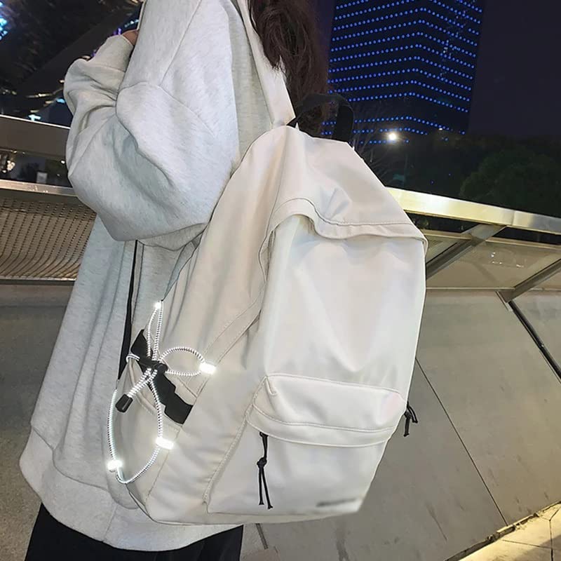 DINGZZ Solid Color Women Large School Bag Backpack for Teenage Girls Fashion College Student Backpack (Color : D, Size : 31 * 17 * 43CM)