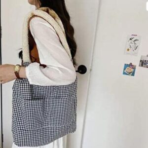 Qubanda Cute Bear Shoulder Bag Soft Plush Hobo Tote Handbag for Women Girls Purse Shopping Bag