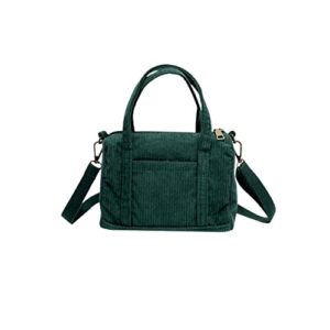 iamuhi mini corduroy crossbody phone purse small wallet tote bag casual shoulder little handbag for women/girls,green