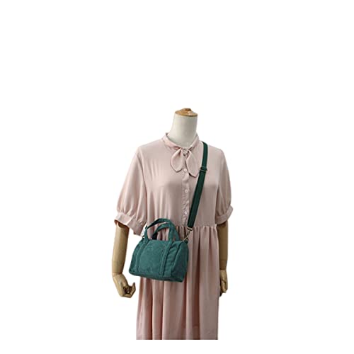 IAMUHI Mini Corduroy Crossbody Phone Purse Small Wallet Tote Bag Casual Shoulder Little Handbag for Women/Girls,Green