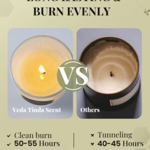 Veda Tinda Scent Vanilla Scented Candles Gift for Women, Beeswax Candles for Home Scented, Strong Scented Candle Keep Your Home Smell Heavenly, 7.4oz Over 55 Hours