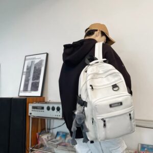 DINGZZ Waterproof Nylon Women Backpack Travel Bag Big Book Bag School Backpack (Color : E, Size : 30 * 19 * 41CM)