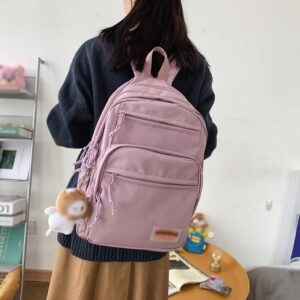 DINGZZ Waterproof Nylon Backpack Female Schoolbag Teenage Girls Men Travel Backpacks Large Capacity (Color : E, Size : 27 * 18 * 36.5CM)