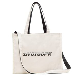 canvas shoulder tote bag for women retro large size crossbody hobo handbag casual reversible tote bag