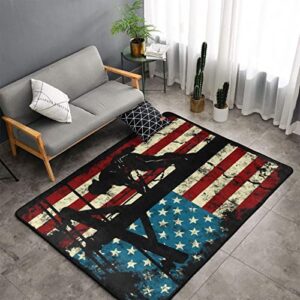 american flag electric cable lineman rugs non-slip home decoration for bedroom living playing room kitchen 60″x39″