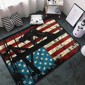 American Flag Electric Cable Lineman Rugs Non-Slip Home Decoration for Bedroom Living Playing Room Kitchen 60"x39"