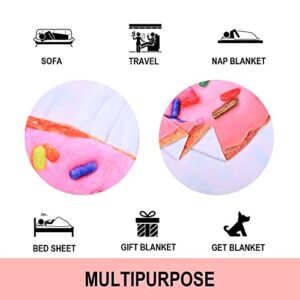 RosieLily Round Food Donut Blanket Funny Blanket Novelty Blanket Donuts Blankets for Adults and Kids 60 inches Fun Blanket Fleece Throw Blanket Soft Blanket Fuzzy Flannel Blanket Novelty Gifts