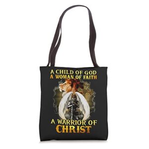 knight templar christian woman child of god woman of faith tote bag