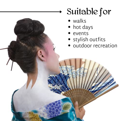 YARRD Folding Fan Hand Fans for Women Wooden Folding Fan Bamboo Gan Hand Fans for Women Foldable Paper Fans Hand Fan Foldable Silk Fans for Weddings Folding Fans Chinese Fans Japanese Fans for Home