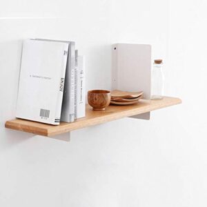 pibm stylish simplicity shelf wall mounted floating rack wooden solid wood shelves storage kitchen bedroom living room,4 types,3 sizes avaliable, whitered oak ,