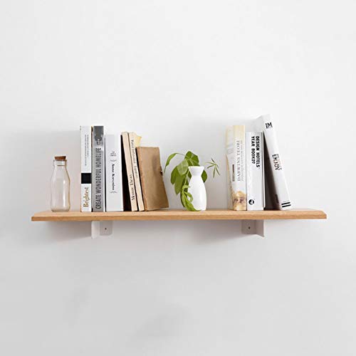 PIBM Stylish Simplicity Shelf Wall Mounted Floating Rack Wooden Solid Wood Shelves Storage Kitchen Bedroom Living Room,4 Types,3 Sizes Avaliable, Whitered Oak ,